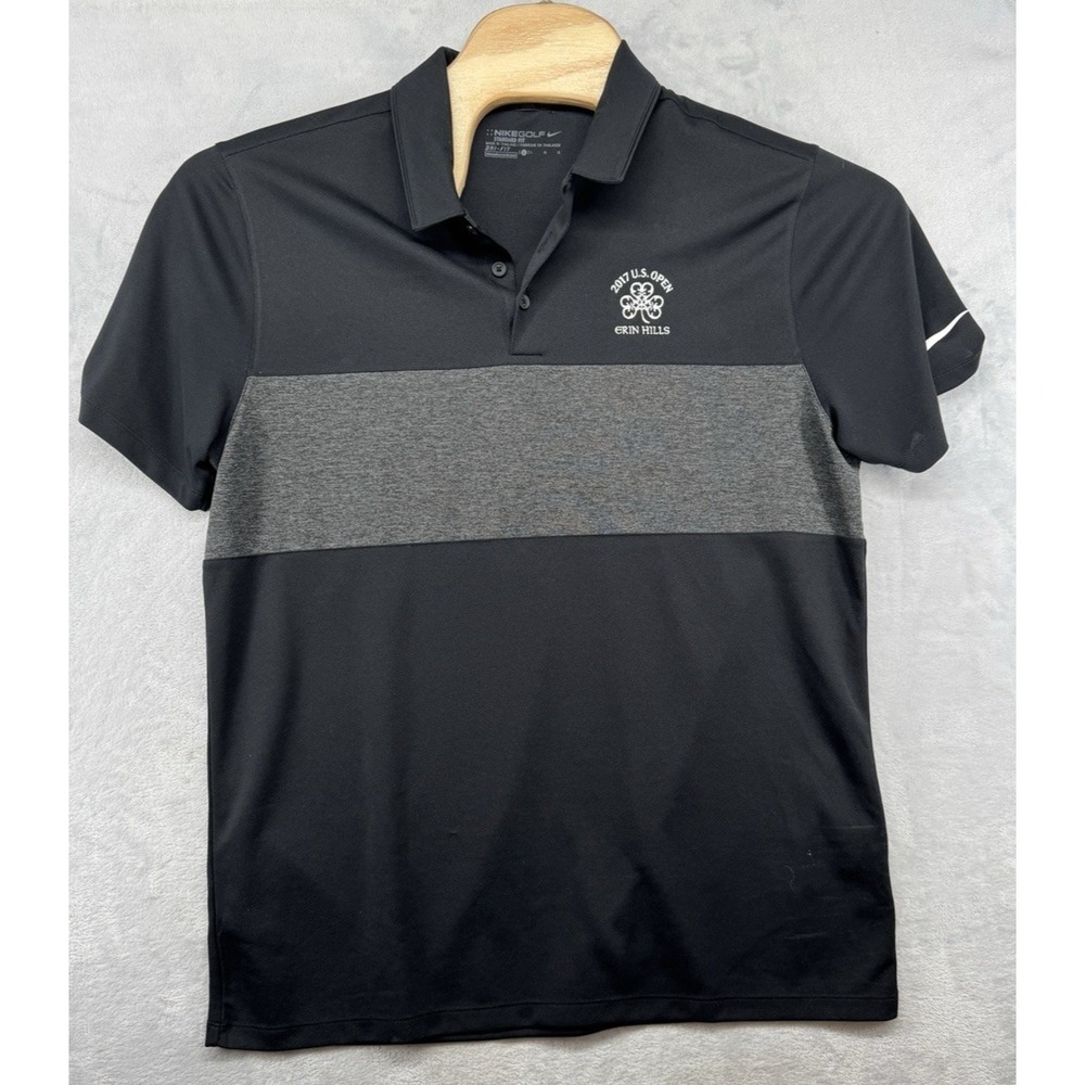 Nike Golf Dri-FIT Standard 2017 U.S. Open Erin Hills Black Polo Shirt Men's L